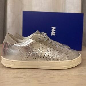 P448 Metallic Silver Sneakers